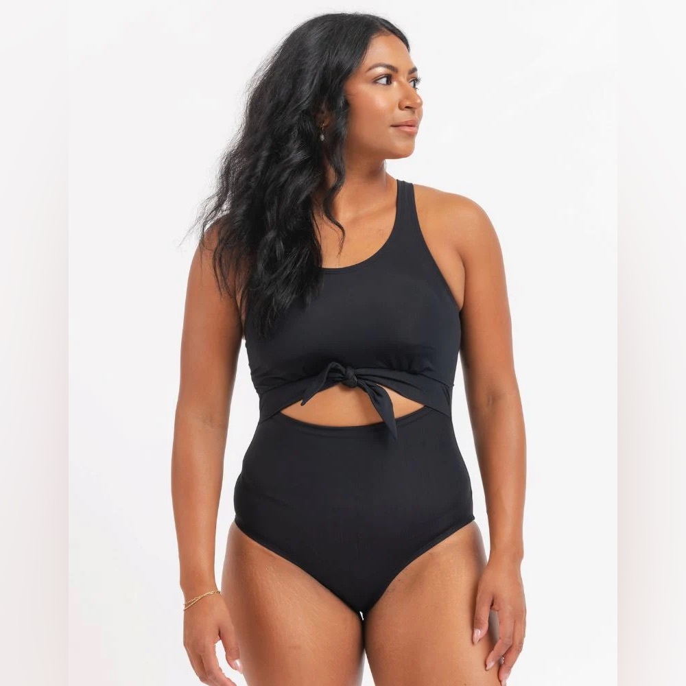 NWT Lime Ricki Knotted One Piece Black Size Large